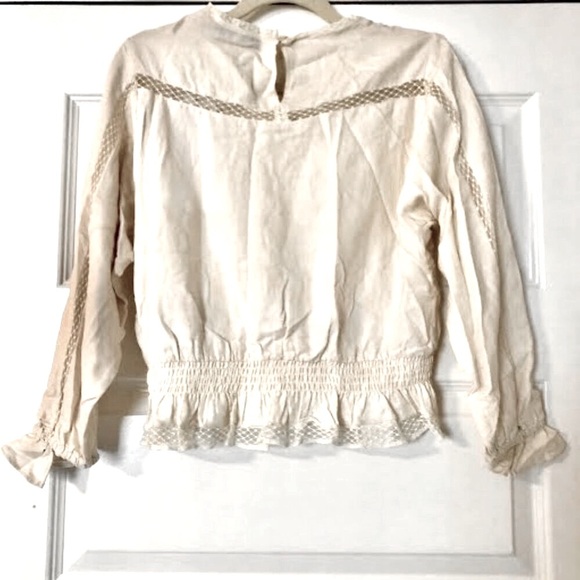 NWT IRO Paris Nea Blouse Ruffle Lace Trim Ecru XS Made in France MSRP $375 - Picture 5 of 6